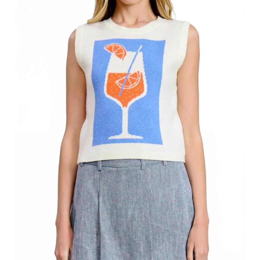 NEW MINT summer spritz sweater vest in cream